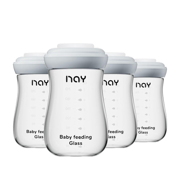yanyoyo Glass Breastmilk Storage Bottles, 8oz Wide Neck Breast Milk Containers, BPA-Free,