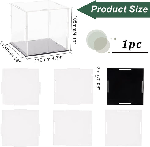 FINGERINSPIRE Clear Acrylic Display Case - 4x4x4 Inch Cube, Dustproof Protection Showcase for Action Figures
