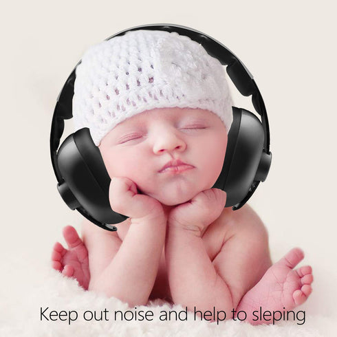 Baby Noise Cancelling Headphones for Ages 3 Months to 3 Years (Black)