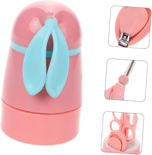 Nail Care Safe Nail Clipper and Scissors Kit for Cute Case Includes File and Tweezers for Gentle Grooming of Newborn