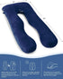 Navy U Shaped Pregnancy Body Pillow with Removable Velvet Cover