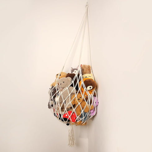 Hammock Hammock Amdermi Stuffed Animal Storage Corner Hanging Net Stuffy Animal Macrame Toy Display Plush Toy Holder