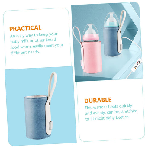 Toyvian Portable Bottle Warmer USB Heated Milk Warmer Cover for Travel Temperature for Feeding Bottles for Indoor