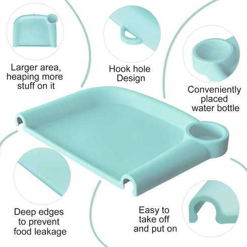 Wellgo Set Silicone Baby Dining Tray Compatible with Inglesina Fast Table Chair and Hooked High Chair, Easy to Carry Up