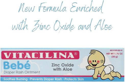 Vitacilina 1.76 oz., 6 Pack Bebe Diaper Rash Ointment