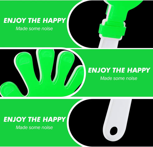 Generic 12 7.5 Inch Pieces Plastic Hand Clappers Noise Makers for Football Basketball Cheerleading Party Favors(Green