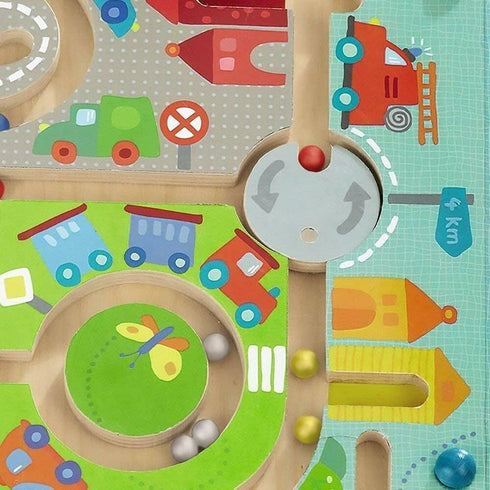 HABA Busy Board for Toddlers 2-4, Town Magnetic Maze Puzzle Game, Toddler Travel Toys for Preschoolers