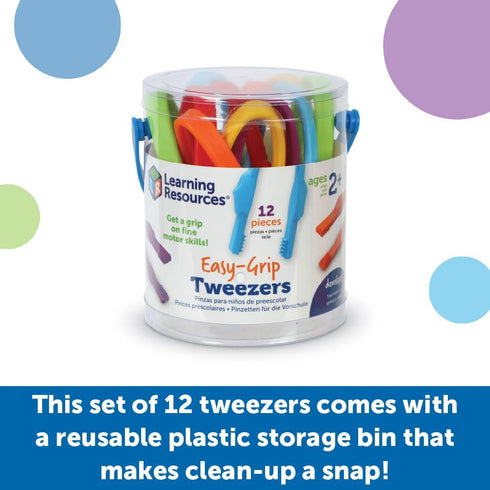Learning Resources Easy-Grip Tweezers, Educational Toys for Ages 2+, Fine Motor Skills Classroom Supplies