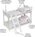 Badger Basket Toy Doll Bunk Bed with White Bedding & Ladder for 20 Inch Dolls - White Rose