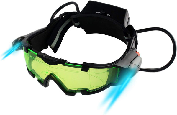 Yolyoo Night Vision Goggles, Adjustable Kids LED Goggles, Flip-Out Lights, Green Lens for Racing, Bicycling
