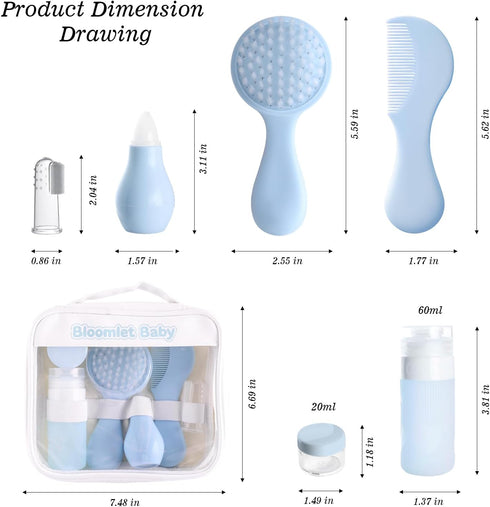 Kit,6-Piece Set (60ml/20ml), Set Baby Care Kit, Baby Grooming Newborn Grooming with PP Baby Comb & Brush, Silicone