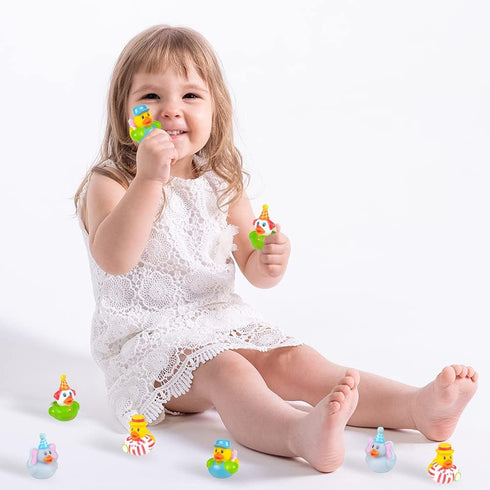 Pack 12 ArtCreativity Carnival Rubber Duckies for Kids, of Cute Duck Bathtub Pool Toys, Fun Carnival Supplies, Birthday