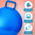 Lewtemi 3 Pcs 31 Inch Bouncing Balls with Handle - Outdoor Hopper Balls, Exercise Balls & Air Pump (Red, Blue, Green)