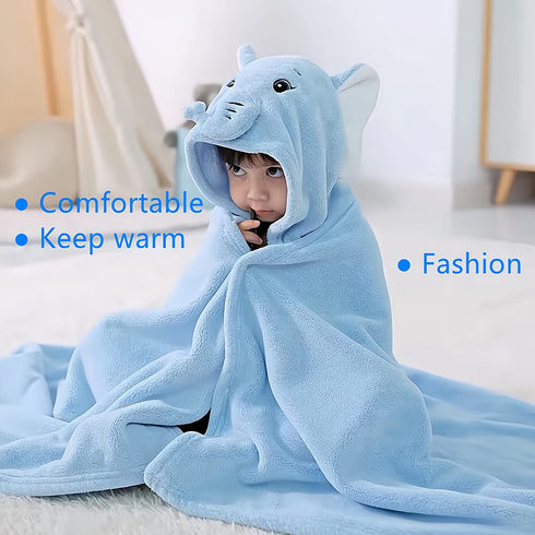 BEENIFIC Baby Hooded Towel,Toddler Hooded Bath Towel Baby Towels and Washcloths Baby Bath EssentialsBlue Elephant