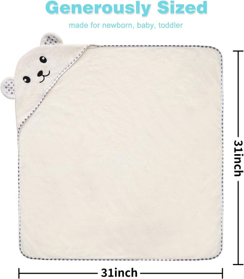 URSEORY 2 Pack 31 31 inch Hooded Baby Towels, Ultra Soft Bath Towels with Hood for Boys, Girls, Toddler, Infant, Kids