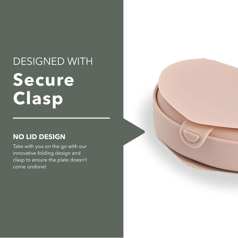 Miniware Baby Travel Plate with Suction - Foldable Silicone Baby Travel Essential to Promote Self-Feeding - Dishwasher