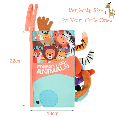 Vicloon 0-6 Tummy Soft Cloth Books Months, High Contrast Sensory Baby Toys - Time, Bath, Crinkle, Squeaky, Washable