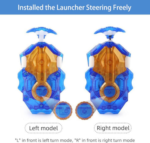 Konikiwa B-193 Bey Battling String Launcher, Ultimate Valkyrie Burst Set, Left and Right Spin DB Launcher, Blue