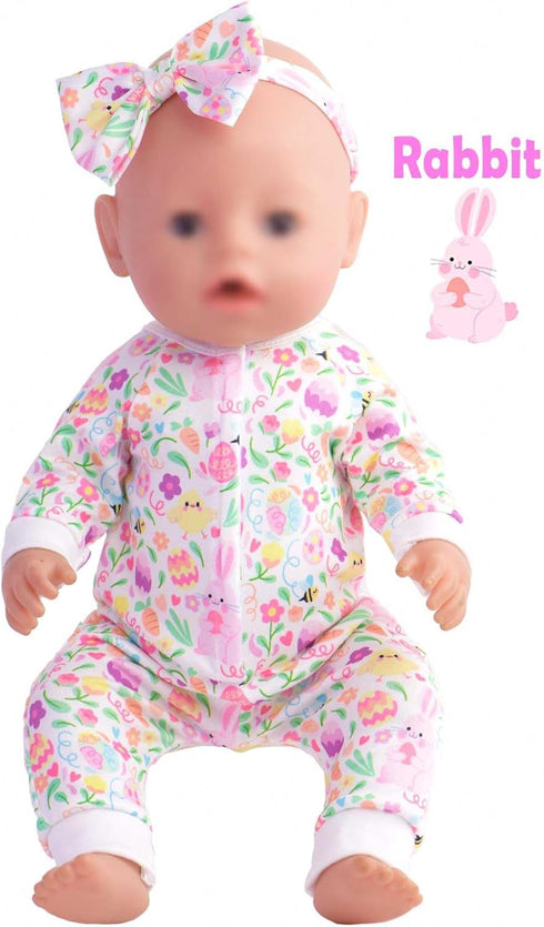 5 Sets Baby Doll Accessories, 10 PCs Baby Doll Clothes and Headbands for 15 Inch to 18 Inch Dolls