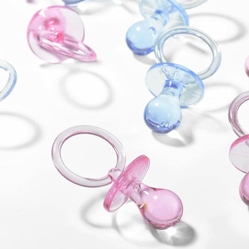 36 2.5'' Pieces Acrylic Pacifiers for Baby Shower Games Boy Girl, Baby Shower Pacifiers, Bulk Pacifier for Hunt Games