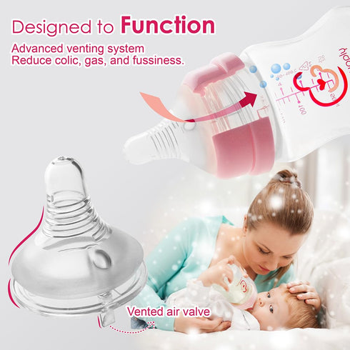4.7oz 1 0+ Nenesupply Natural Baby Bottles Newborn Flow Feeding Bottles Breastfeeding Bottle for Breastfed Babies Wide