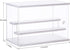 2 (12.4x7x8.6in) Dezzer Acrylic Display Case Stand with Ladder Shelves, Clear Dustproof Protection Storage Display Box