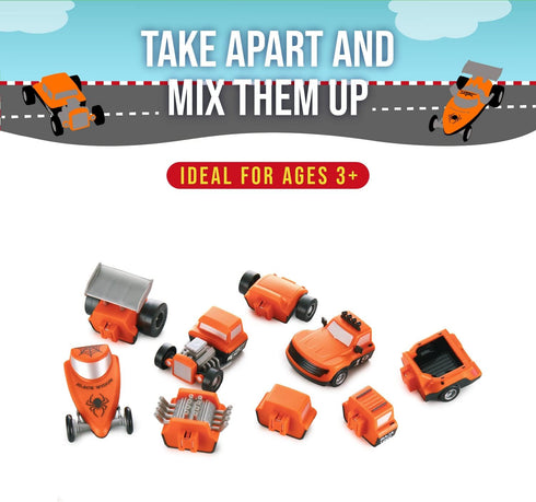 Mix or Match Vehicles, Magnetic Toy Play Set, Race Cars - POPULAR PLAYTHINGS
