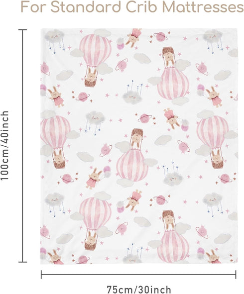 Cozy 30x40 Inches, Minky Baby Blanket Pink Cute Bunny Blanket, Soft Nursery Blanket for Girls Boys, Fluffy Toddler