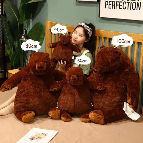 Sausudols 23.6 inch Djungelskog Bear Giant Teddy Bear Huge Plush Stuffed Animals Big Bear Plush Toy Gift for Kids