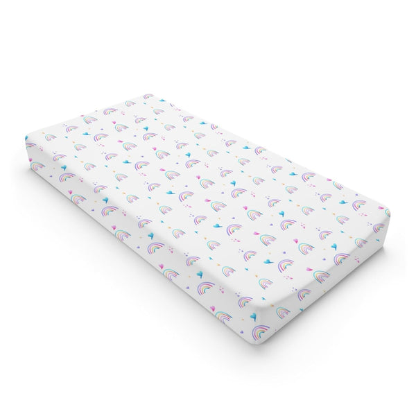 Rainbow Changing Pad Covers, Cute Colorful Changing Table Cover for Boys Girls, Ultra Soft Breathable Stretchy Diaper