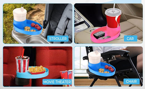 MommyMob 360 Set Complete Kids Travel Tray Kit - Easily Expands Cup Holder into Cup & Travel Tray for Kids Car Seat