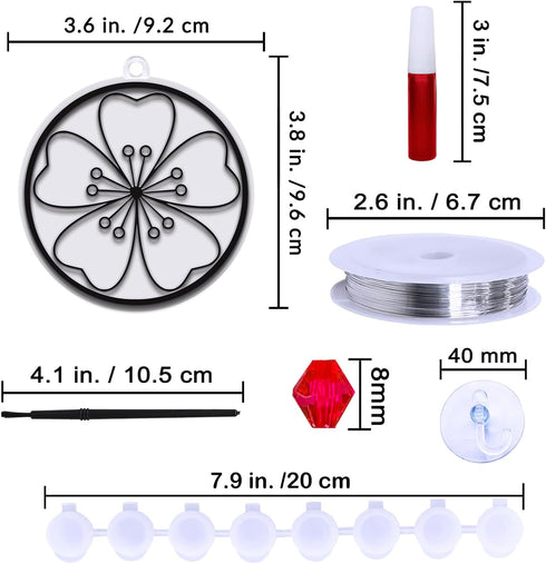 24 Set Winlyn Spring Flower Suncatchers Ornaments Decorations DIY Window Paint Art Kit for Kids Classroom Activities