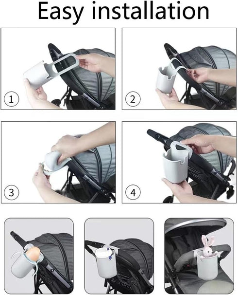 Stroller Cup Holder, Silicone Drink Holder for Stroller, Bike Water Bottle Holder, Universal Portable Cup Holder