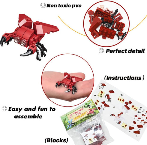 WODMAZ 24 Packs Insect Building Blocks for Kids, Mini Animals Toys for Classroom Exchange Prizes