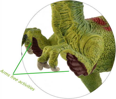 Velociraptor Dinosaur Toy Figurine with Moving Jaw, Detail Raptor Action Figure for Kids Birthday Gift, Green