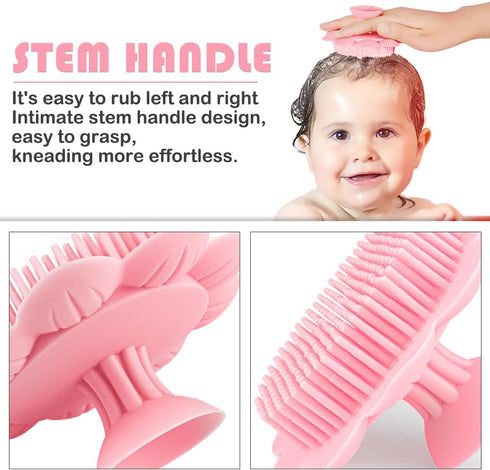 Baby Hair Scalp Massage Shampoo Brush - Soft Silicone Bath Brush for Newborns and Toddlers