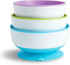 Munchkin Stay Put Suction Bowls, 3 Pack - Baby and Toddler, Blue/Green/Purple