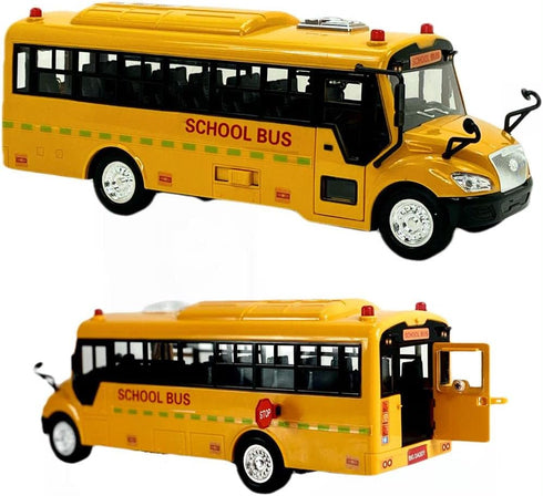 Big Daddy Huge Yellow School Bus - Pull Back Toy School Bus with Lights, Sounds, and Openable Doors for Toddlers