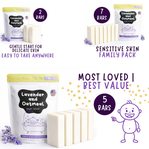 6 2 Baby Soap Bar For Sensitive Skin | Natural Bath Soap For Toddlers Kids Adults | Relaxing Organic Lavender Essential