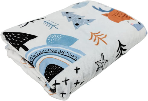 Baby Blanket for Boys Girls, Fox Printed, 30"x40", Soft Plush Minky Blanket for Toddlers Newborn