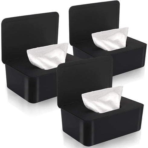 NOVWANG Baby Wipes Dispenser 3 Pack Wipe Holder with Lids, Keeps Wipes