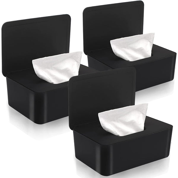 NOVWANG Baby Wipes Dispenser 3 Pack Wipe Holder with Lids, Keeps Wipes