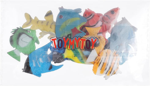12PCS Tropical Fish Toys, Educational Ocean Animal Figures Set, Miniature Toys for Boys and Girls, Themed Party Favor