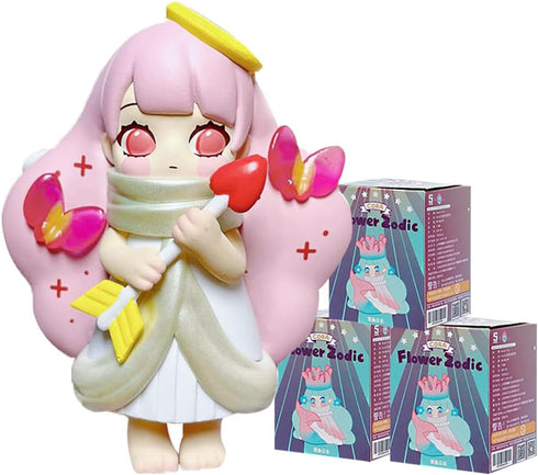 CORA Princess Flower Zodic Series Box Toys Blind Box Cute Collectible Figure Action Model for Birthday Surprise (3 Pack)