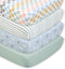 The Peanutshell 4-Pack Celestial Checkered Baby Crib Sheets for Boys Girls Gender