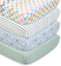 The Peanutshell 4-Pack Celestial Checkered Baby Crib Sheets for Boys Girls Gender