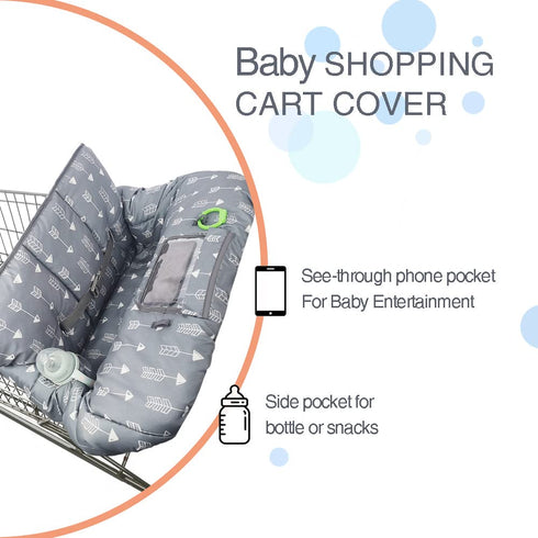 RHYDEER Universal Baby Shopping Cart Cover - Grey Arrow Design