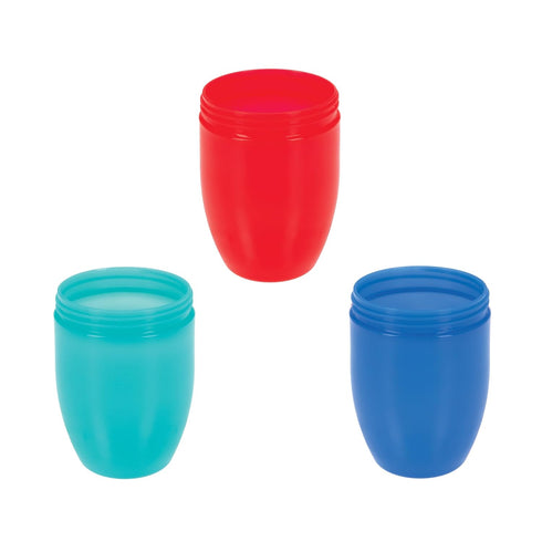 Nuby Wonder Cup 360 Smart Edge Silicone Rim - 3-Pack 7 oz - Green/Red/Blue