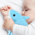 Baby Shark Blanket Security Soft Lovey Plush Snuggle Gift for Newborn Nursery Kids, Blue Minky Dot, 15 Inch