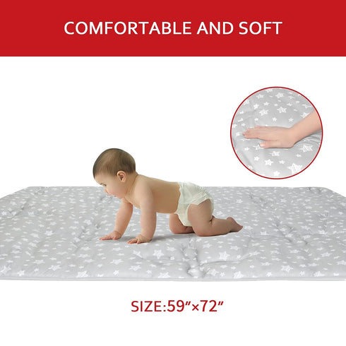 71x59 Inches Baby Play Mat Thick Baby Crawling Mat, Large, Non Slip Padded Baby Playpen Mat for Playing, One-Piece Baby